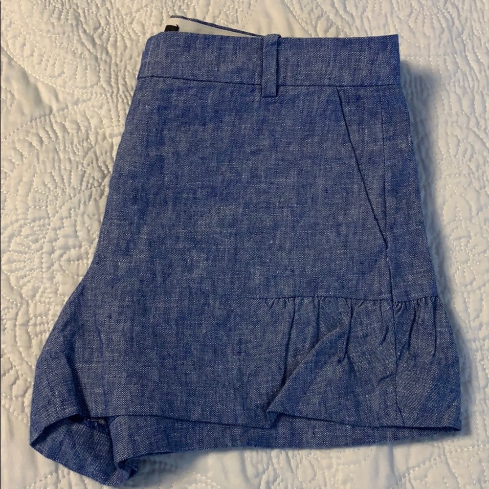 J.Crew Linen Ruffle Shorts